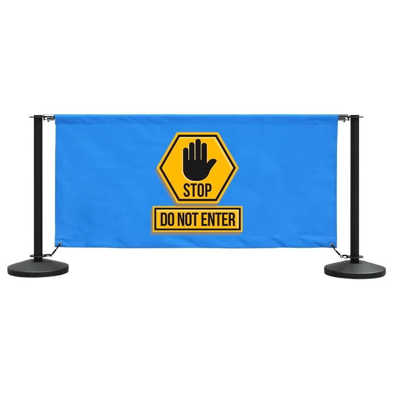 Barrier Banner Stand With D S Printed Banner jpg