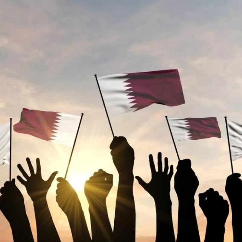 qatar hand flags jpg